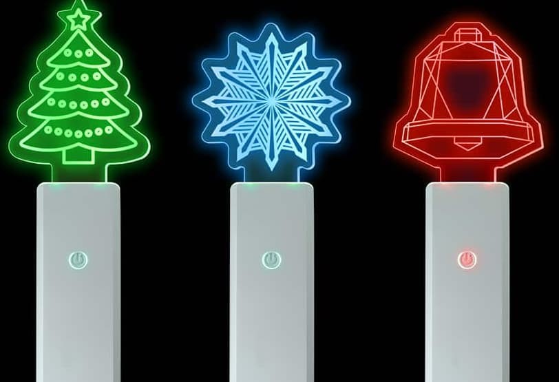 High purity optical flat acrylic contour laser cut promotional lightstick layout