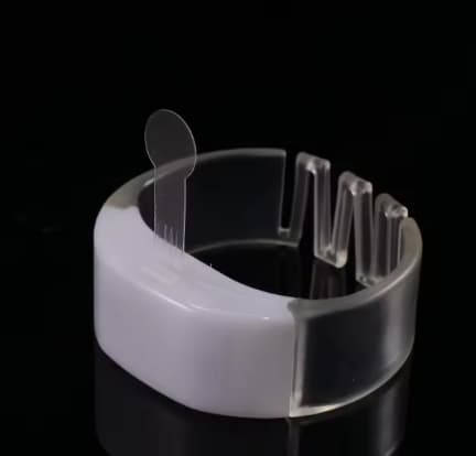 High impact structured clear acrylic ABS LED bands with corporate logo laser etching options