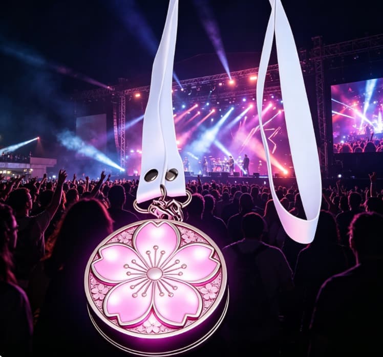 GFH-003 round LED medal lanyard as festival collectible