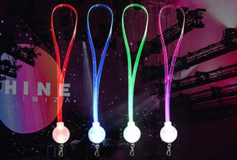 GFH-002 TPU LED lanyard with transparent waterproof strap and ABS badge
