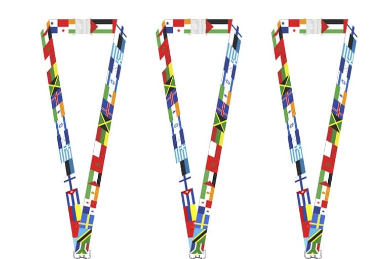 Company logo printed on LED lanyard strap with full-color sublimation
