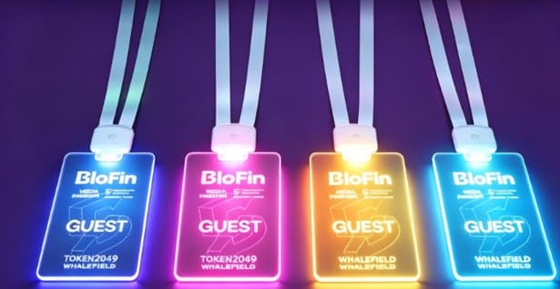 Custom light up LED lanyards with various badge shapes and LED colors displayed on dark surface