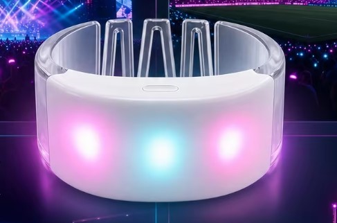 Crystalline diamond cut hardshell LED bracelet