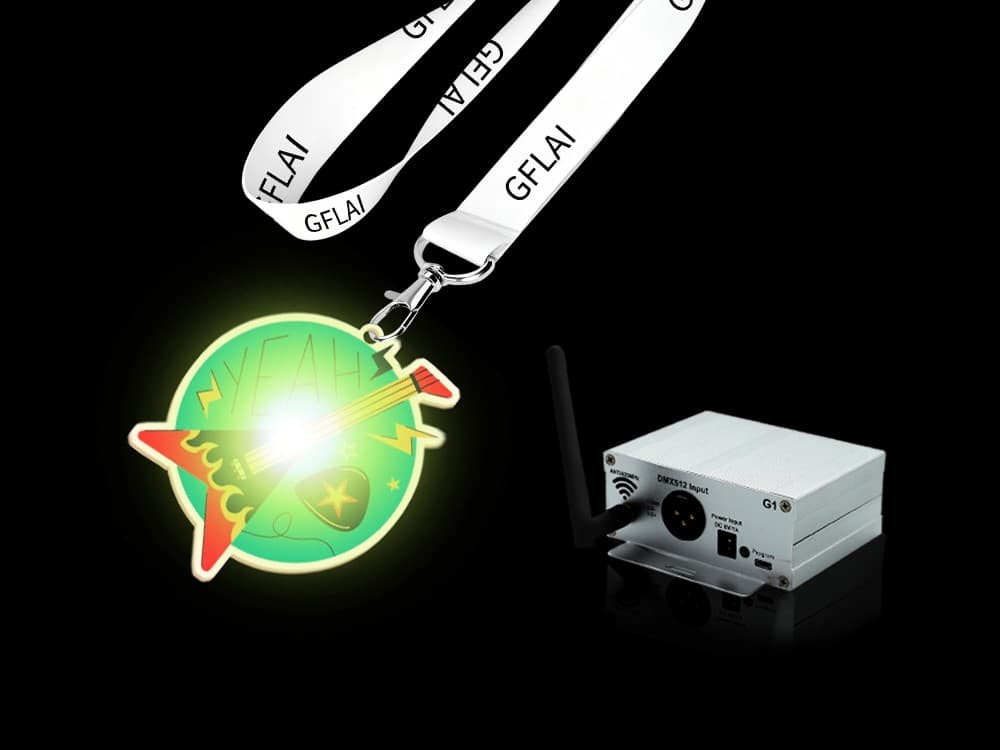 Professional DMX console mapping channel parameters for smart lighting devices