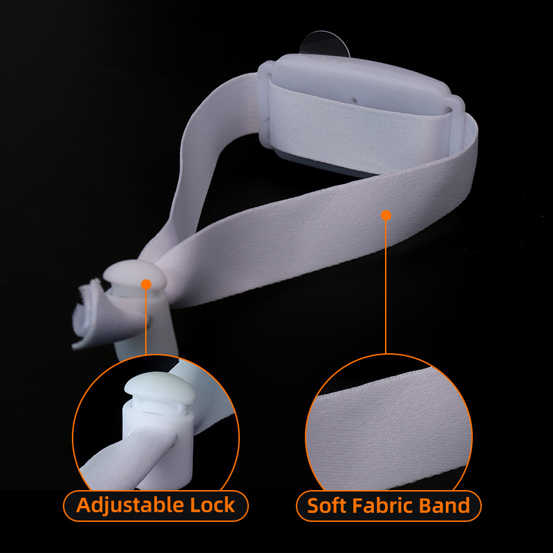 Woven fabric DMX light up wristband fitted with a secure anti-counterfeit locking tab