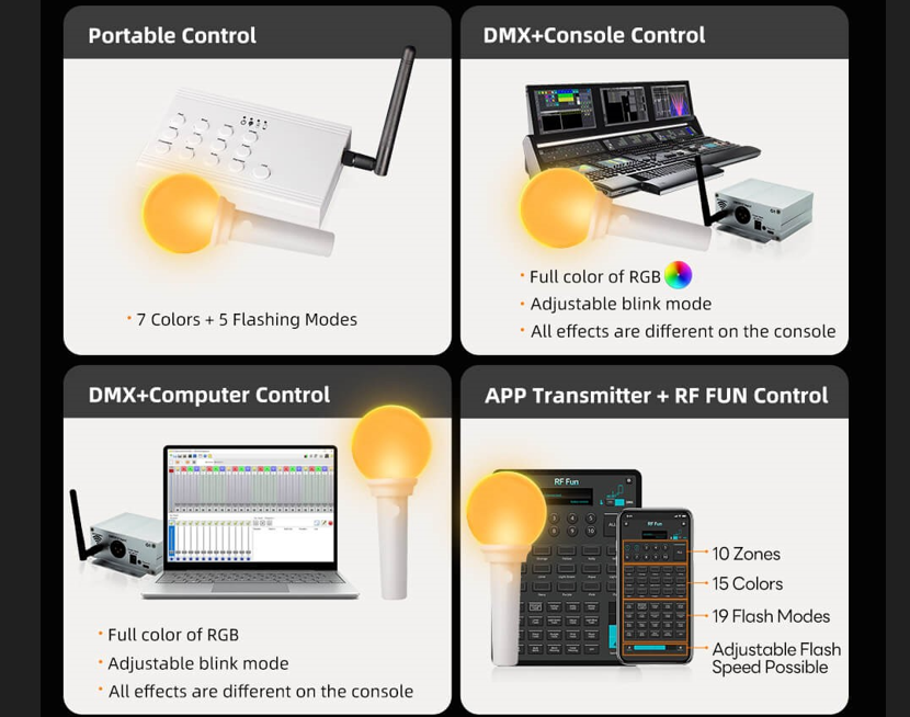 festival led stick custom professional 2.4GHz DMX512 wireless control transmitters