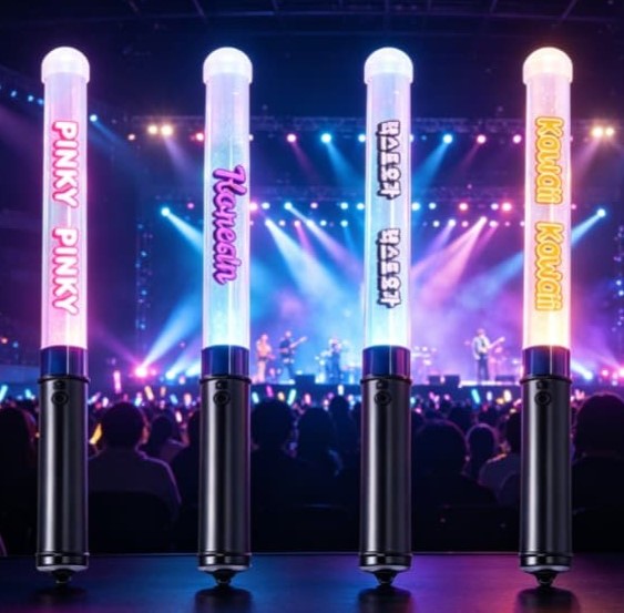 High-resolution industrial render of custom physical light stick showcasing custom handle structure