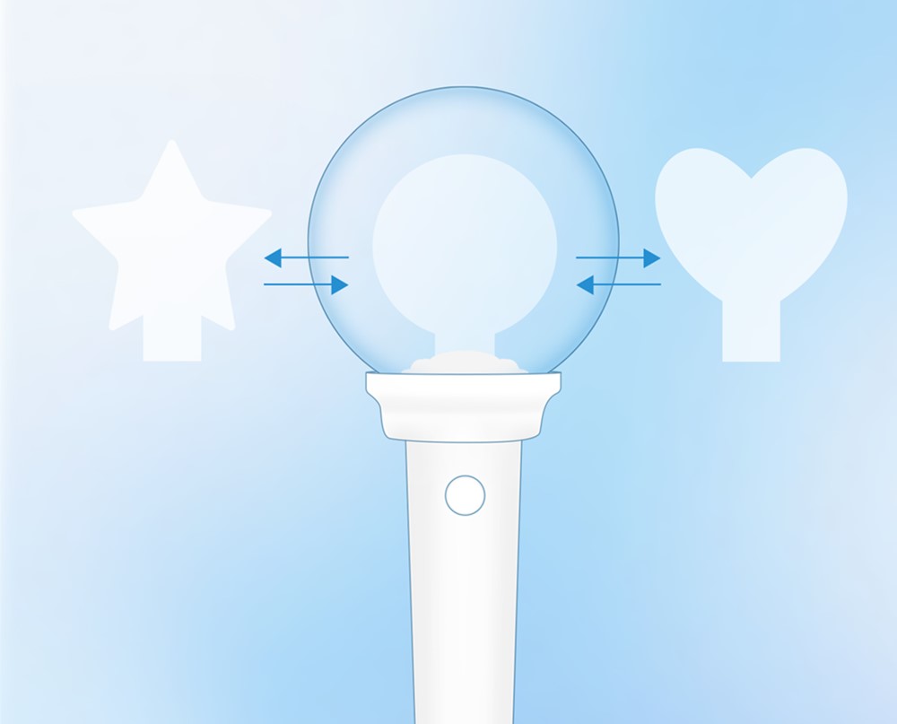 Polycarbonate clear sphere protective dome containing custom miniature figurines inside a lightstick
