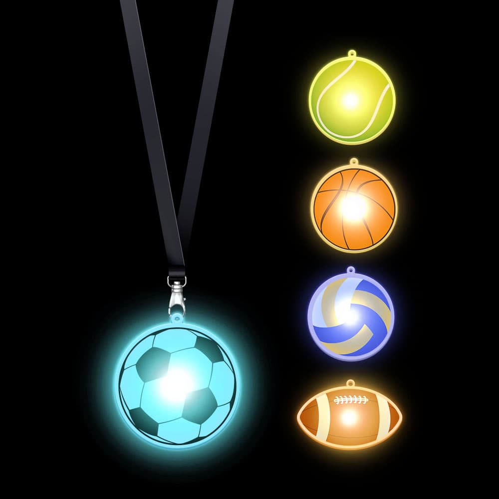 GFLAI LED lanyards glowing in RGB colors on dark background for concert and event use