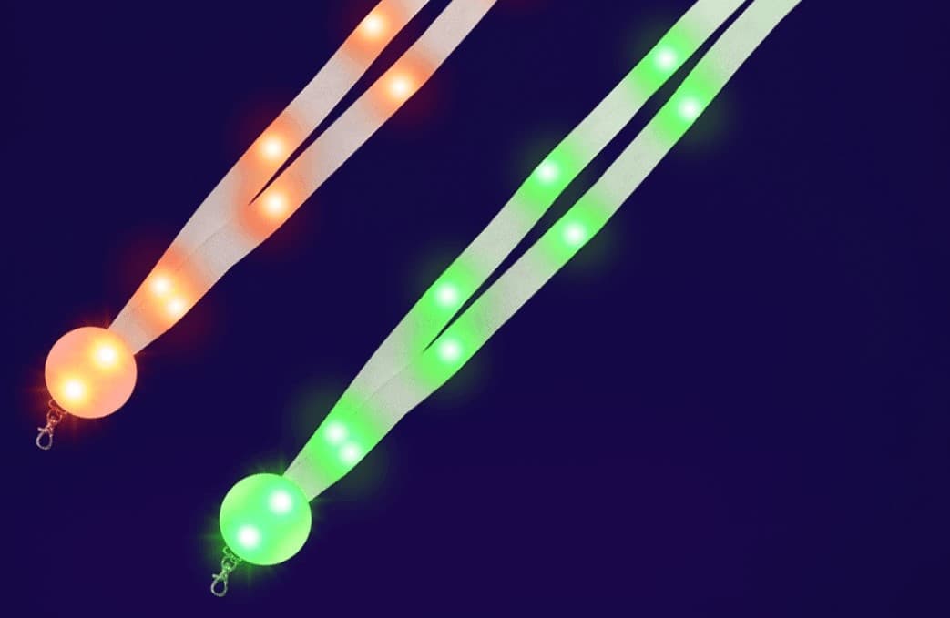 GFH-001 nylon LED lanyard with ABS badge and strap lighting