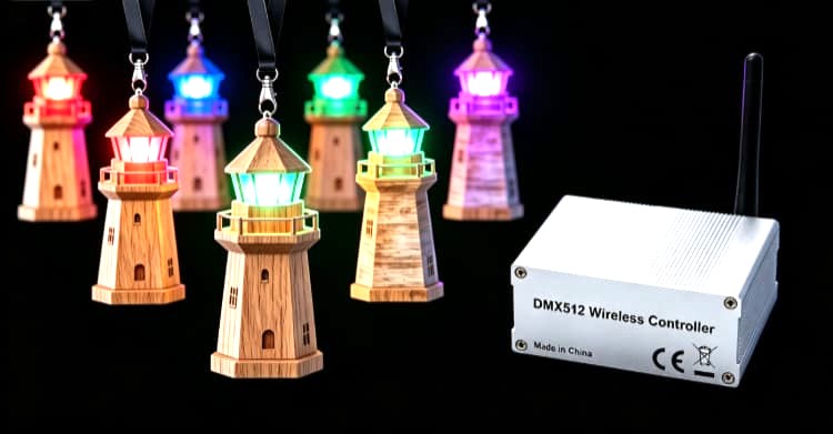 Bulk light up lanyards in stacked packaging ready for distribution showing quantity volume and boxes