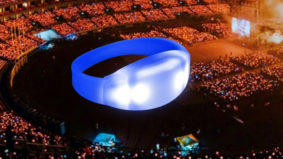led light up bracelet systems synchronized perfectly during a massive live stadium concert event