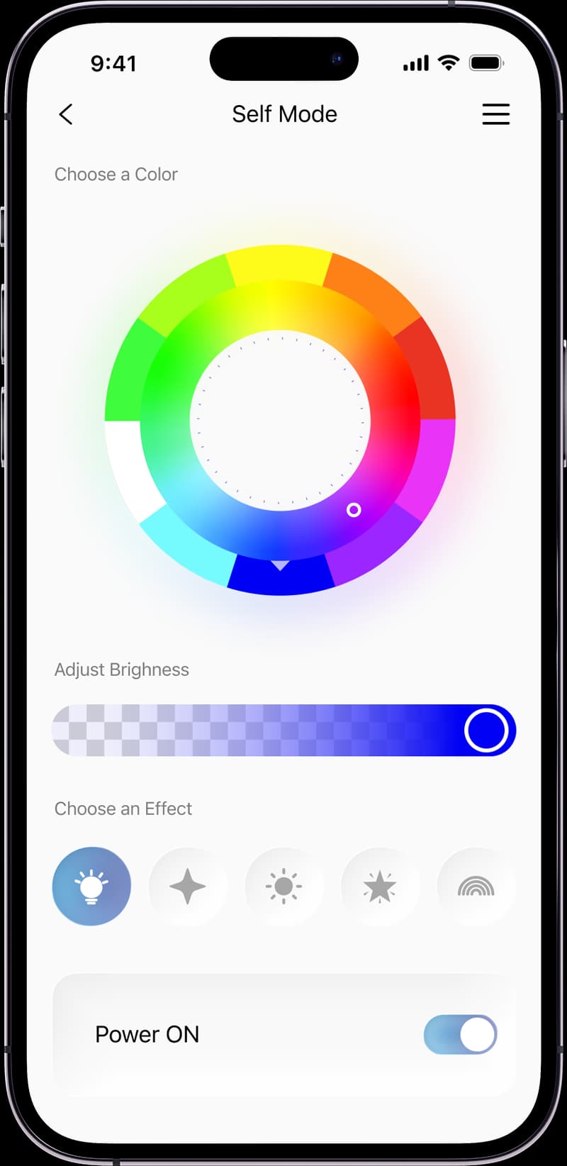 Personalized light stick supplier APP color selection dashboard