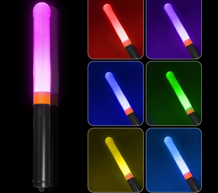 GFE001 classic tube light stick showing beautiful indigo neon lighting in a dark room environment