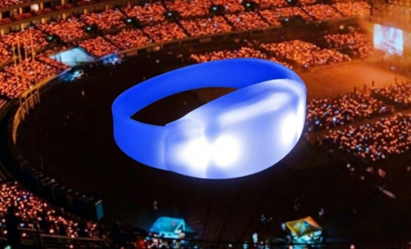 GFLAI factory direct professional RF controlled LED wristband with ergonomic silicone strap and high intensity multi-die RGB illumination nodes