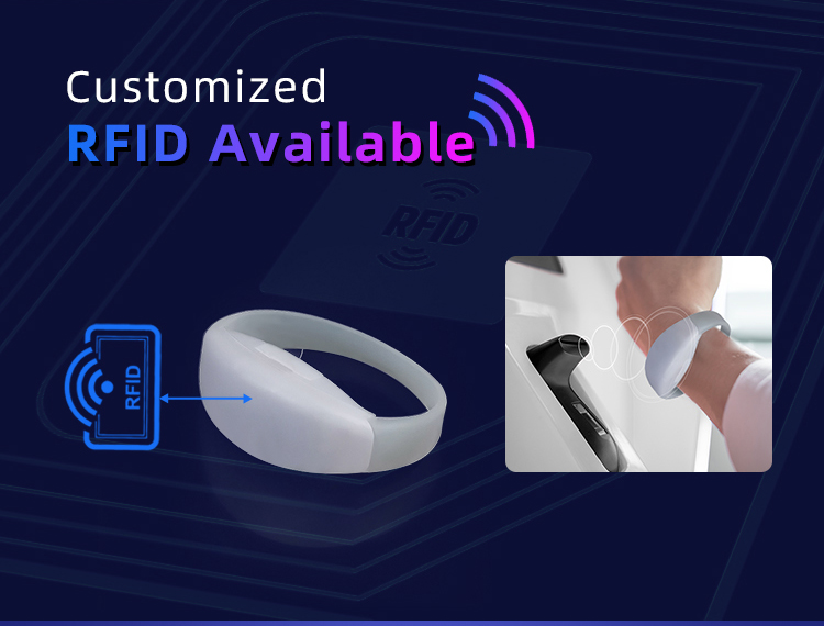 Custom wristbands for events – RFID wristband being scanned at event entrance