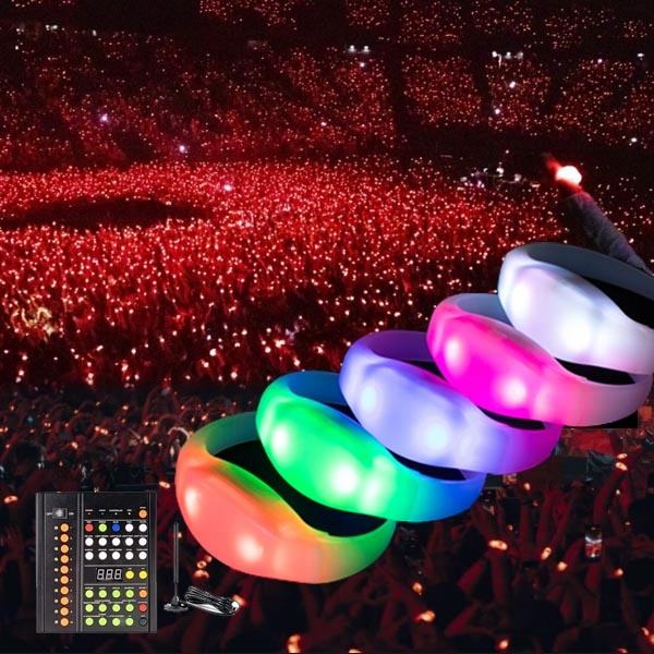 LED light bracelet – silicone band with 3 RGB LEDs for festival wear