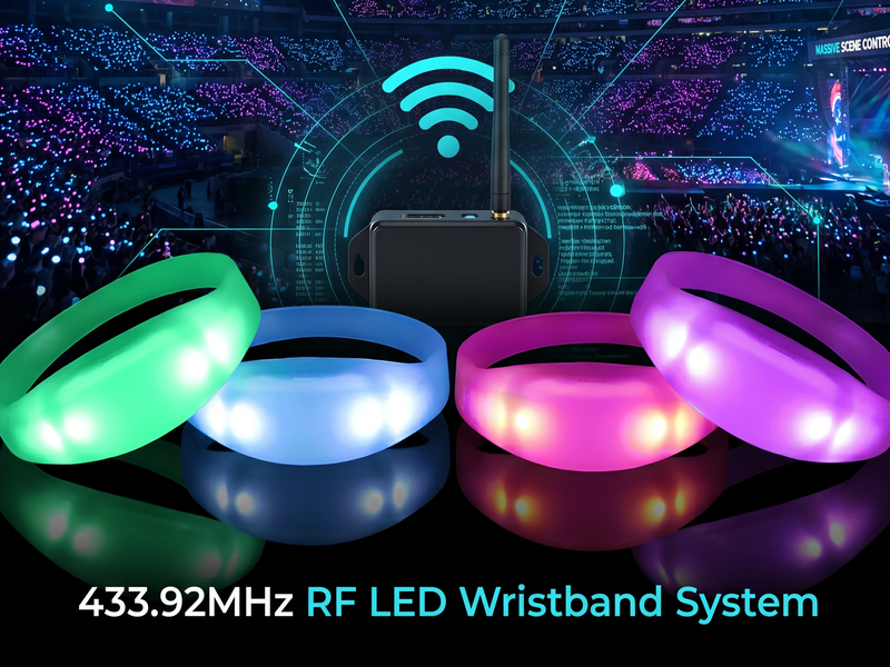 luxurious tactile silicone rf led wristbands with frosted textures for supreme light glow distribution