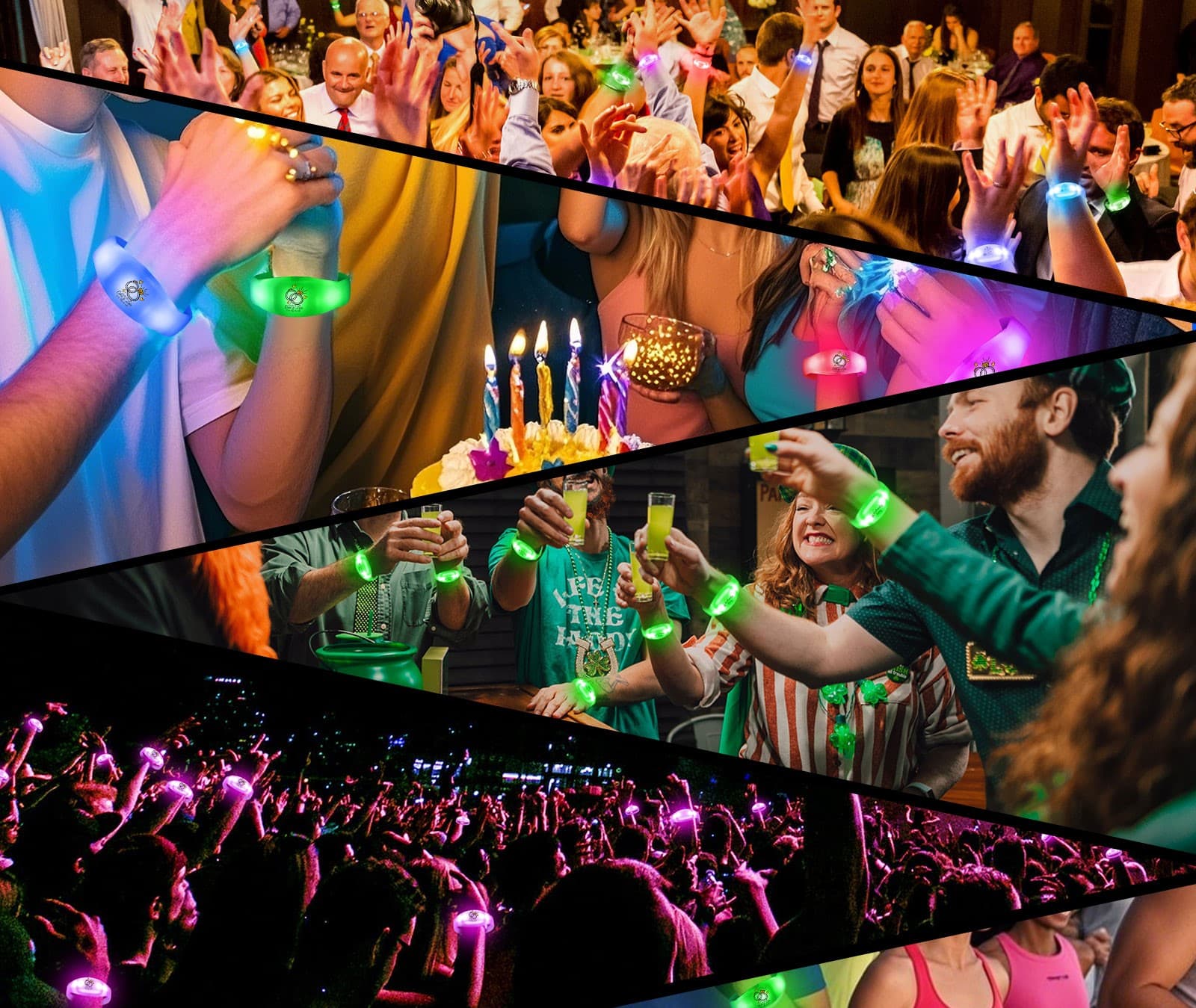 Bulk sound activated LED bracelet packaging