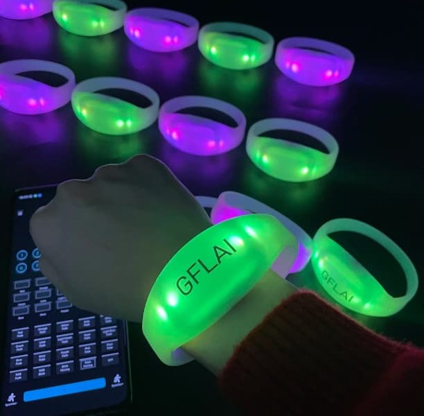 GFLAI PRO factory direct LED bracelet synchronization transmitter running large scale arena concert deployment map