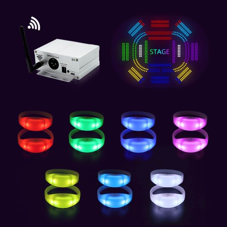 Vibrant full color light up wristband installation