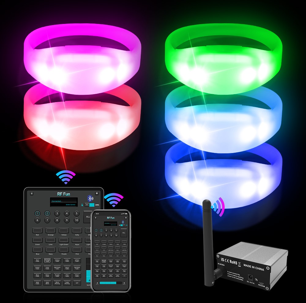 LED wristbands for wedding – DMX512 control interface for wedding lighting