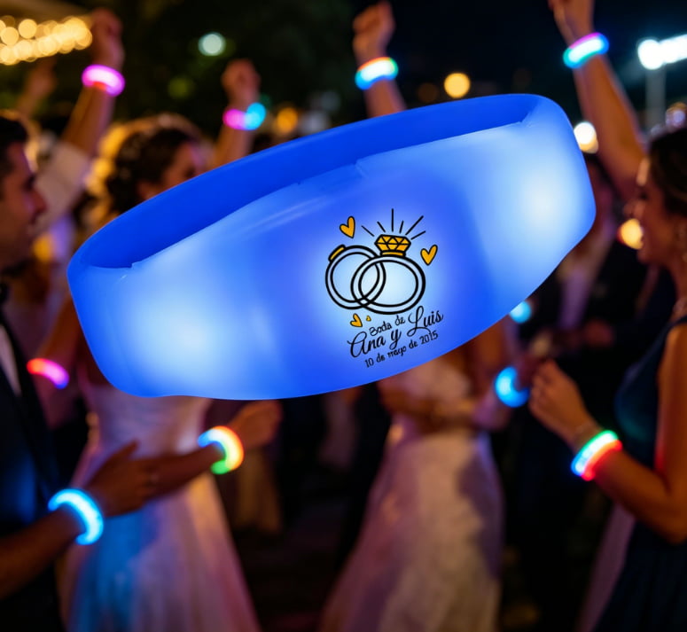 LED wristbands for wedding – custom printed bands with couple initials